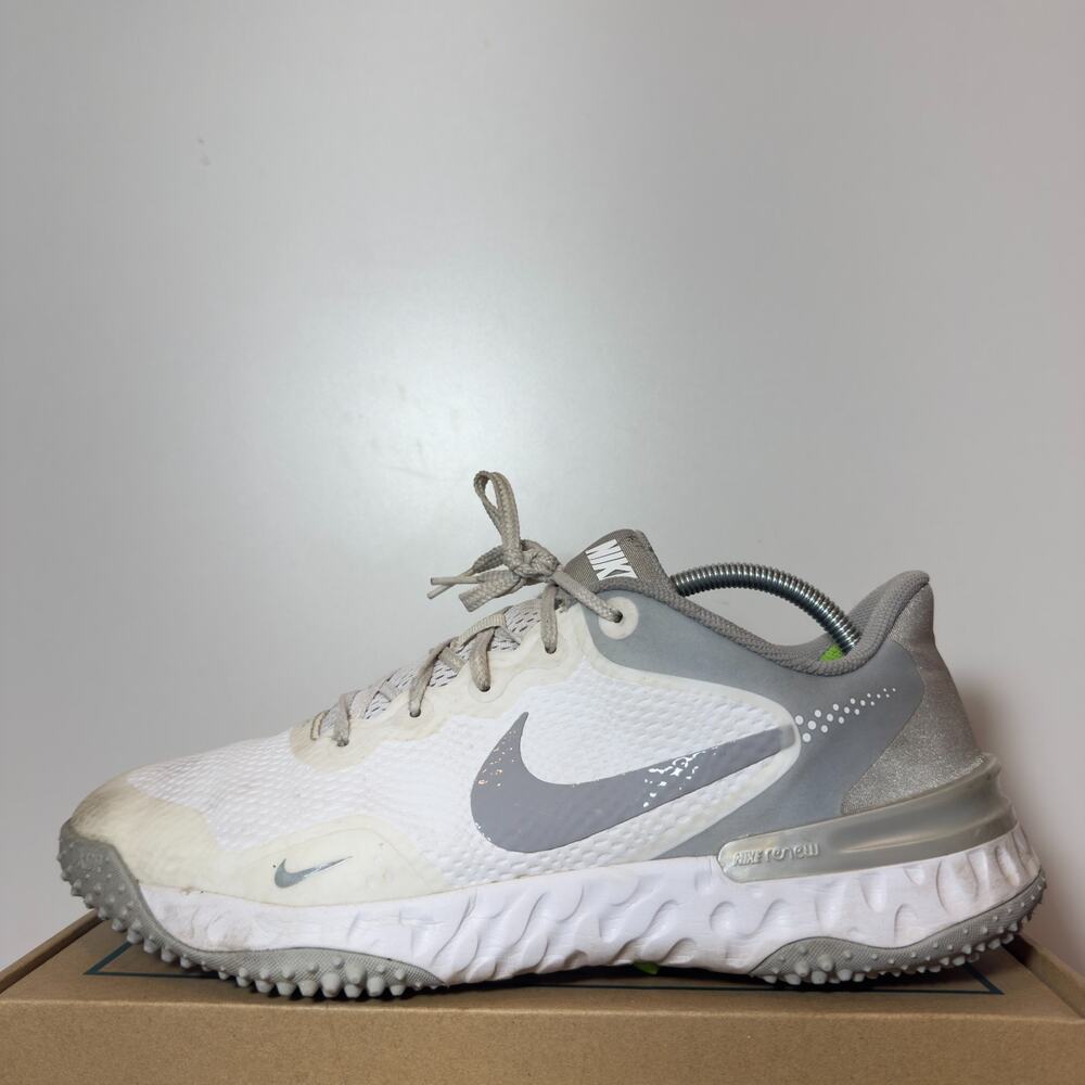 Nike Alpha Huarache Elite 3 Mens Size 11 Gray Turf Baseball Cleats Shoes